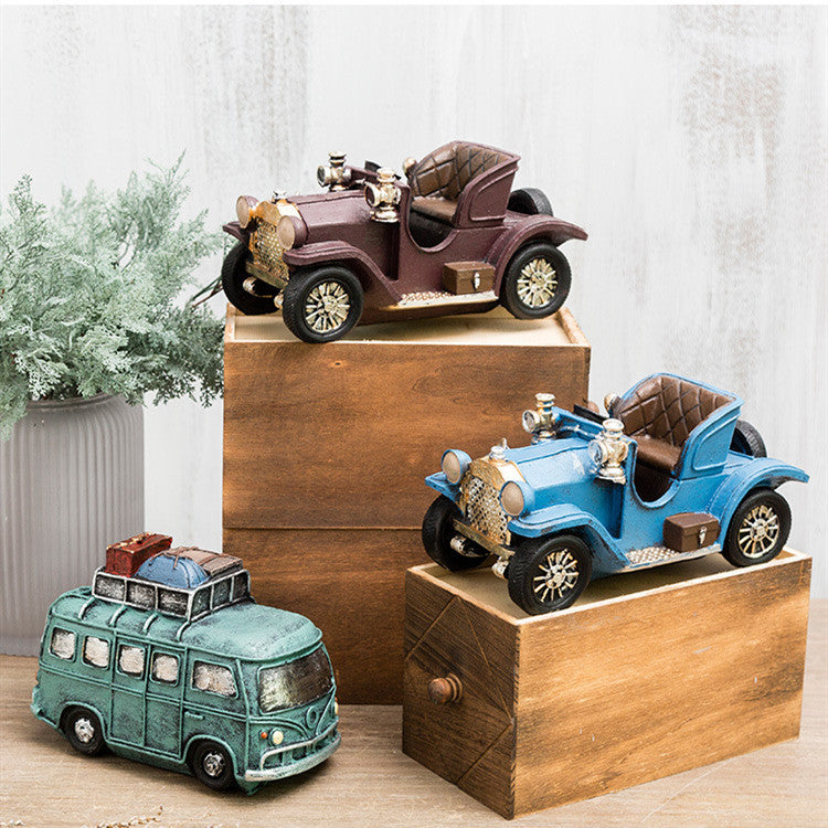 American Cartoon Bus Model Children's Clothing Shop Window Retro Decoration