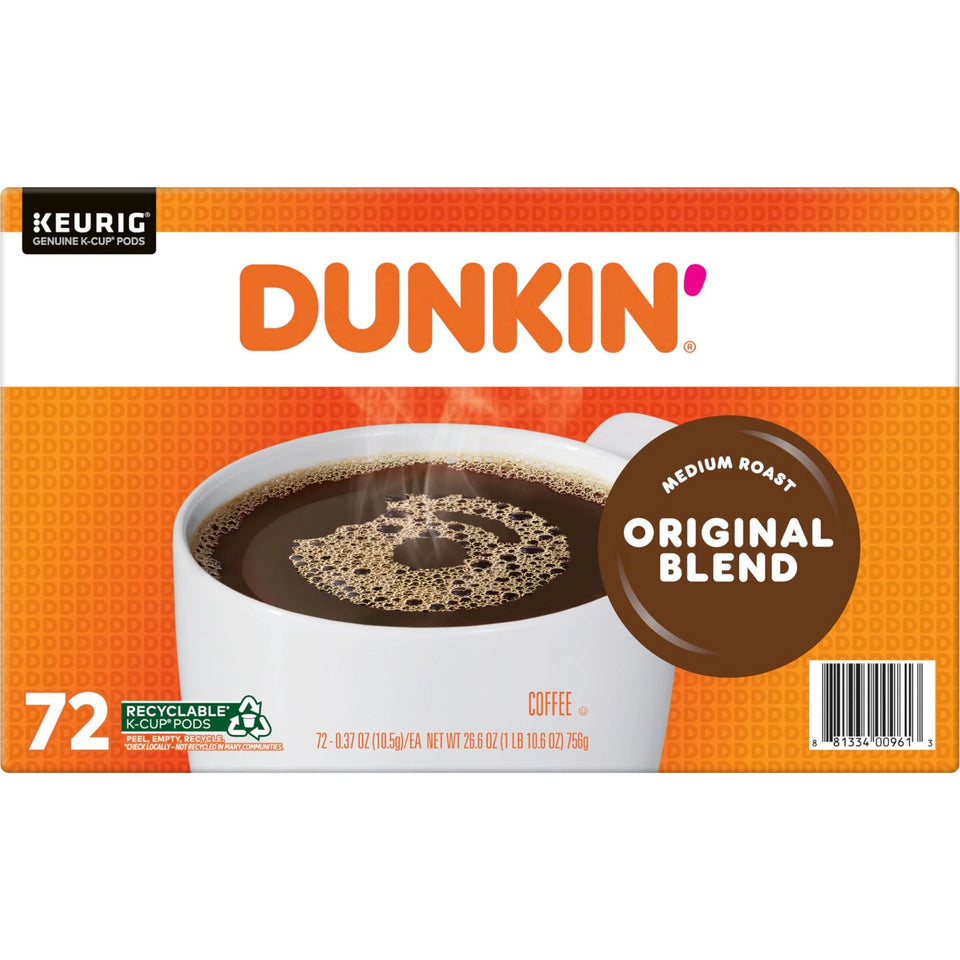Donuts Original Blend Coffee, Medium Roast, Keurig K-Cup Pods, 72 Count Box