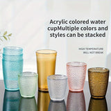5pcs Cup Plastic Transparent Colorful Water Cup Creative Anti-fall High Temperature Home Set Restaurant Beer Drinking Water Cup Tea Cup Durable, Transparent Colorful Water Cup, Suitable for Home, Restaurant, Beer, Drinking Te