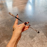 1pc Portable Universal Stirring Spoon High-looking Light Luxury Artificial Diamond Long Handle Stirring Spoon 304 Stainless Steel Extended Coffee Spoon Creative Dessert Honey Spoon