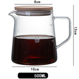 Share Home Acacia Wood Lid High Borosilicate Glass Coffee Pot