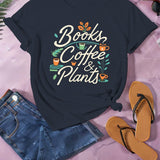 BOOKS COFFEE PLANTS women's comfit t-shirt