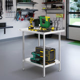 VEVOR 24 X 30 X 36 Inch Stainless Steel Work Table, Commercial Food Prep Worktable Heavy Duty Prep Worktable, Metal Work Table With Adjustable Height For Restaurant, Home And Hotel