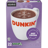 Dunkin Donuts Hot Cocoa K Cup Pack of 22 Single Serve Milk Chocolate Pods