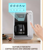 LCD Display, Automatic Drip Coffee Machine With Grind, HAUSWIRT Coffee Maker With Grinder, Grind And Brew Coffee Maker, Compatible For Bean Ground Coffee And Tea