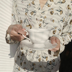 Vintage Girl Heart Relief Coffee Cup