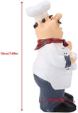 Resin Chef Figurines, Fat Chef Ornament Statue Italian Chef Kitchen Decor for Counter Restaurant Coffee Shop(Holding Noodle)