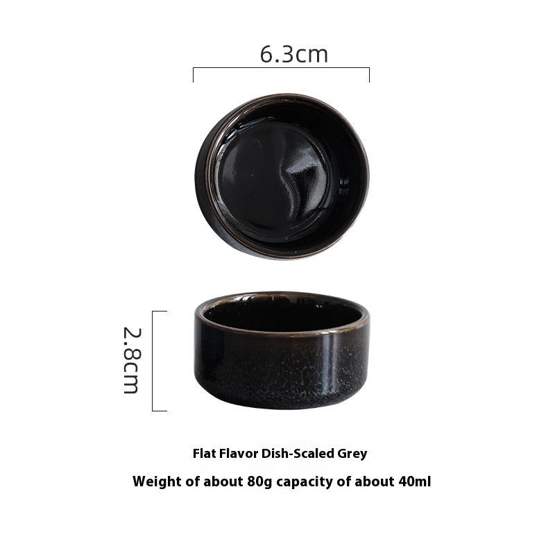 Ceramic Household Seasoning Plate Round Underglaze Japanese Restaurant Dipping Sauce Bowl