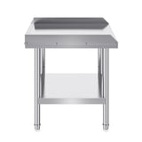 Stainless Steel Work Table, 24 X 28 X 26 Inch Commercial Food Prep Worktable, 3-Sided Backsplash Heavy Duty Prep Worktable, Metal Work Table With Adjustable Height For Restaurant Home Hotel