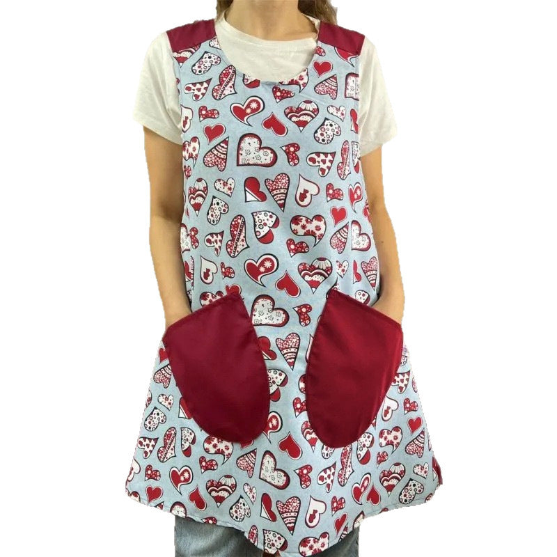 Coffee Baking Handmade Floral Cross Printed Home Apron
