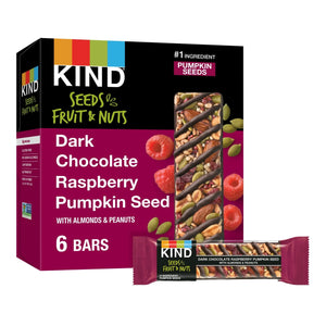 Seeds Fruit & Nuts Snack Bar, Dark Chocolate Raspberry Pumpkin Seed, Gluten Free, 6 Count Box ( 3 Box )