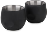 Stainless Steel Espresso Cups 2 Pcs Set, Double Wall Insulated Unbreakable Small Cup for Outdoor Events Picnics Party, Black 5 OZ