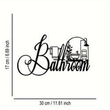 Elegant Minimalist Bathroom Sign - Premium Iron Wall Art with Modern Crafted Design, Reusable and Removable - Ideal for Home, Office, Bedroom, Patio, Kitchen, Courtyard Walls, Coffee Shop, Dance Hall, Bar, Rustic, Farmhouse D