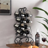 8-Bottle Freestanding Metal Wine Rack, Portable,4-Tier For Desktop,Restaurant,Wine Cellar