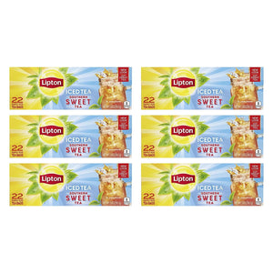 Family-Sized Black Iced Tea Bags, Southern Sweet Tea 22 Ct (Pack of 6)