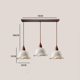 Japanese Style Bedroom Bedside Small Droplight Three-head Restaurant Bar Tea Room Vintage Cement Art Wood Hanging Line Lamp