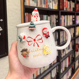 Ceramic Creative Home Coffee Cup With Lid Spoon