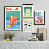 Beverage Juice Cocktail Poster Kitchen Restaurant Bar Background Wall Canvas Decorative Painting