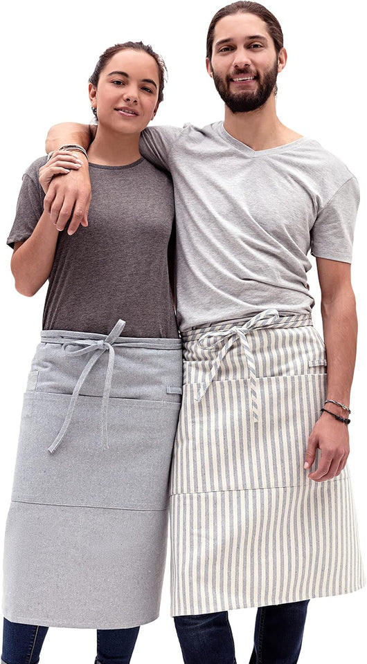 Bistro Half Apron for Men & Women | Half Aprons for Women with Pockets | Delantales Para Meseros | Waitress Aprons | Server Apron with Pocket