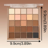 25-Shade Matte Eyeshadow Palette - Neutral Grey & Brown Earth Tones, Coffee & Chocolate Inspired Shades with Velvety Finish for Versatile, Natural to Dramatic Makeup Looks