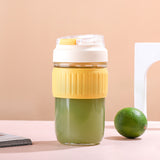 Glass Lid Straw Coffee Cup