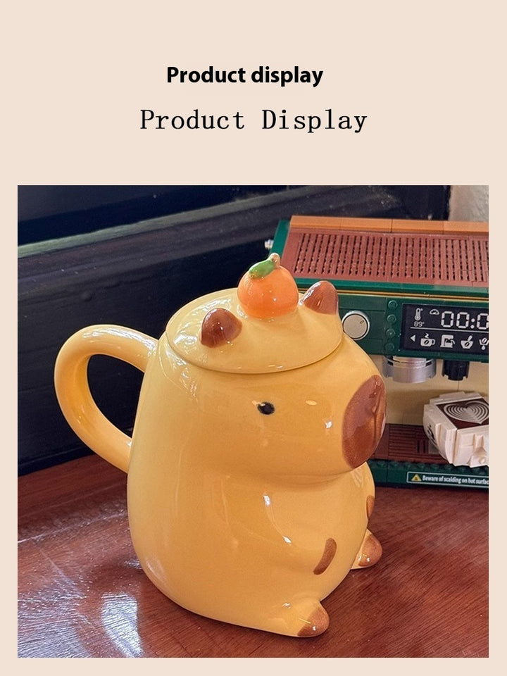 Mug Girl Drinking Bottle Cup With Lid Niche Design Coffee Cup