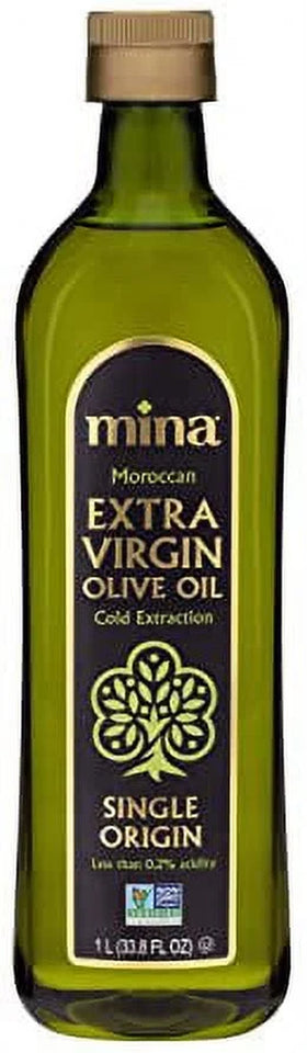 Moroccan Extra Virgin Olive Oil, 33.8 Fl Oz, Cold Extracted, High Polyphenol, Single Origin Also Great for Cooking