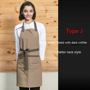 Coffee Tea Shop Adjustable Canvas Neck-hanging Apron