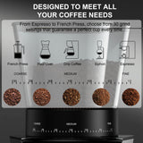BioloMix Automatic Burr Mill Electric Coffee Grinder With 30 Gears For Espresso American Coffee Pour Over Visual Bean Storage