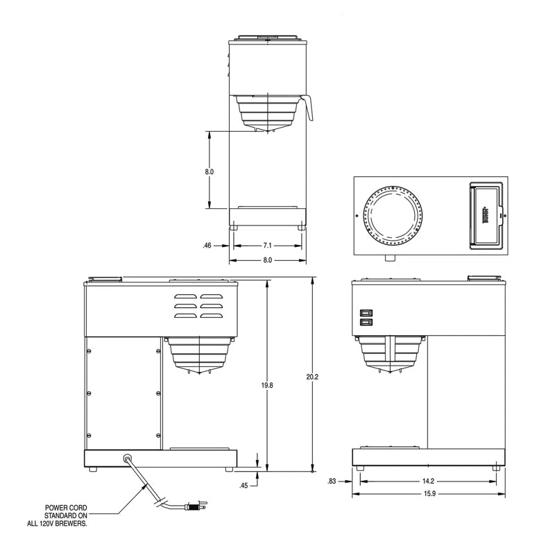 VPR Pour-O-Matic Two-Burner Pour-Over Coffee Brewer