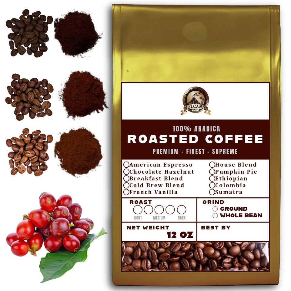 Volcanic Cult 12 oz Ground Coffee Variety Pack - Flavored & Unflavored Arabica - product image